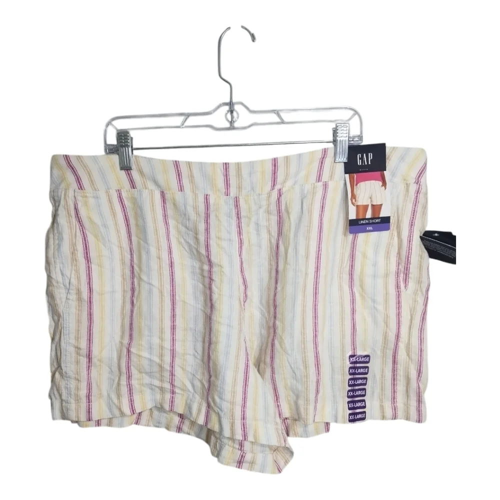GAP Linen Blend Multicolored Pull On‎ Preppy Vacation Resortwear Boho Short XXL